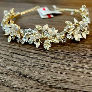 David’s Bridal Crystal Floral Wedding Headband for Bride